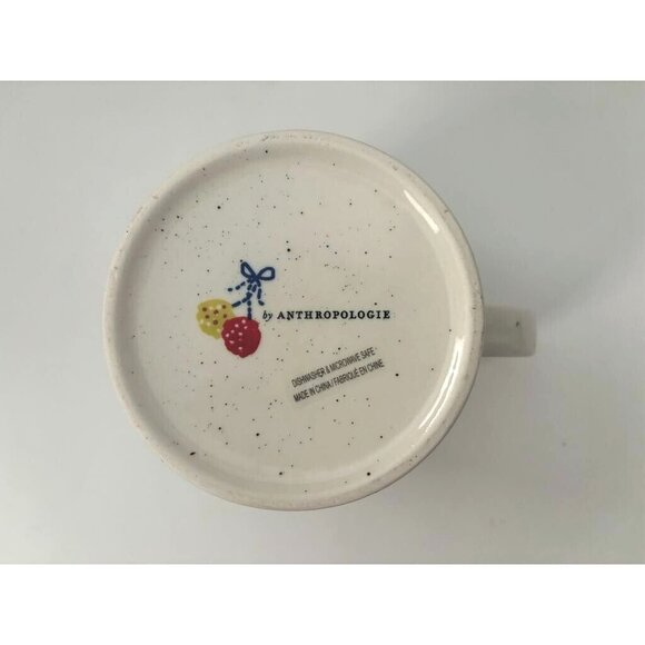 ANTHROPOLOGIE Snow Mitten Glove Monogram Initial Letter L Handled Coffee Cup Mug - Picture 5 of 5
